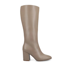 AMEYLIA Taupe Vegan Leather Knee-High Boots