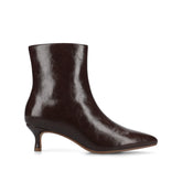 ARELY Wide Calf Pointed Toe Booties in Chocolate