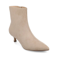 ARELY Pointed Toe Booties in Taupe Suede