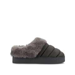 Blair Slippers in Faux Suede - Charcoal