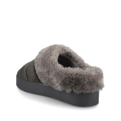 Blair Slippers in Faux Suede - Charcoal