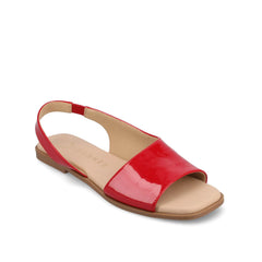Brinsley Cutout Patent Sandals in Red