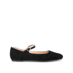 Carrie Wide Fit Faux Suede Ballet Flats in Black