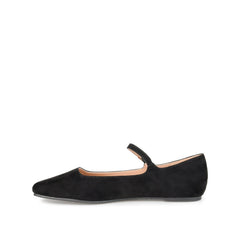 Carrie Wide Fit Faux Suede Ballet Flats in Black