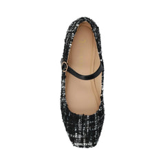 Carrie Dress Flats in Black Tweed