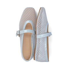 CASHA Mary Jane Flats in Mesh - Light Blue