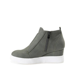 CLARA WEDGE HEEL SNEAKERS IN WIDE - Olive PU
