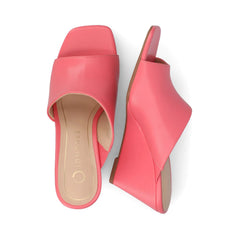 Clementine Wedge Sandals in Coral