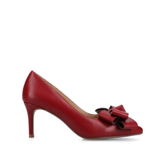 Crystol Stiletto Pump Heels in Wide Width Vegan Leather - Cranberry