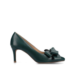 Crystol Stiletto Pump Heels in Vegan Leather - Wide Width (Pine)