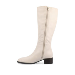 Devri Knee High Boots in Vegan Leather - Bone