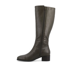DEVRI Knee-High Boots in Vegan Leather - Olive