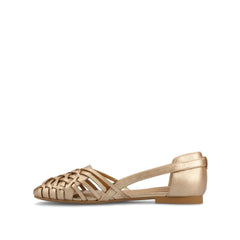 EKKO Woven Flats in Statement Wide - Champagne