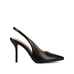 Elenney Slingback Stiletto Heels in Black PU
