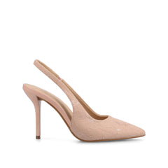 Elenney Slingback Stiletto Heels in Statement - Blush Lace