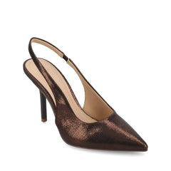 Elenney Slingback Stiletto Heels in Statement Wide - Chocolate