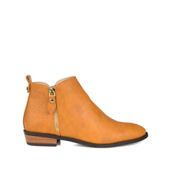 Ellis Zip-Up Bootie in Vegan Leather - Mustard