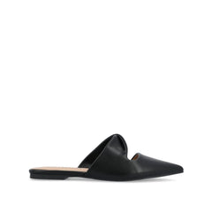 ENNISS Mule Flats in Vegan Leather - Black