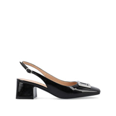 Everlee Slingback Pump Heels in Vegan Leather - Black