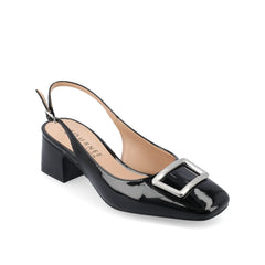 Everlee Slingback Pump Heels in Vegan Leather - Black