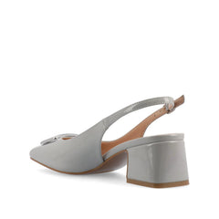 EVERLEE Slingback Pump Heels in Vegan Leather - Grey