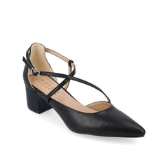 Galvinn Low Block Heels in Vegan Leather - Black
