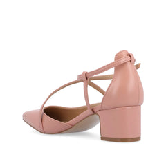 Galvinn Low Block Heels in Vegan Leather - Blush