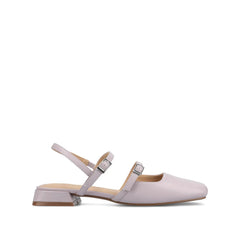 Gretchenn Wide Heeled Flats in Vegan Leather - Lilac