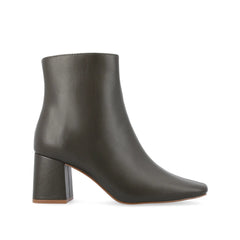 HAYLINN Wide Vegan Leather Booties in Green