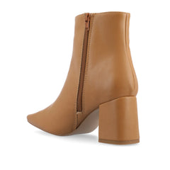 HAYLINN Wide Vegan Leather Booties - Tan