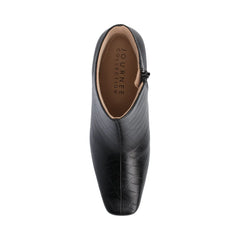 HAYLINN Wide Fit Vegan Leather Booties in Black Croc