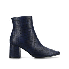 HAYLINN Square Toe Booties in Wide Width - Blue Croco
