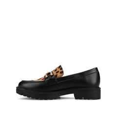 JESSAMEY Leopard Faux Horse Bit Loafer Flats