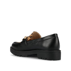JESSAMEY Leopard Faux Horse Bit Loafer Flats