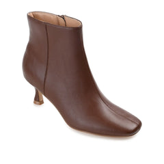 KELSSA Pointed Toe Booties in Vegan Leather - Brown