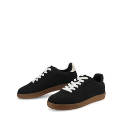 LUMMIE Casual Lace-Up Sneakers in Black PU