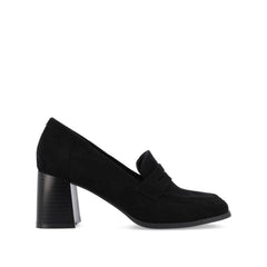 Malleah Wide Block Heel Loafers - Black