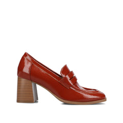 MALLEAH Block Heel Loafers in Rust