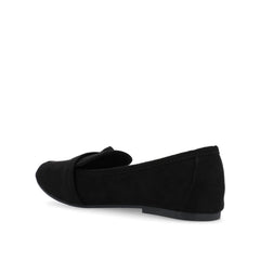 Marci Faux Suede Loafer Flats in Wide - Black