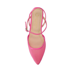 Martine Slingback Flats in Vegan Leather - Hot Pink Mesh