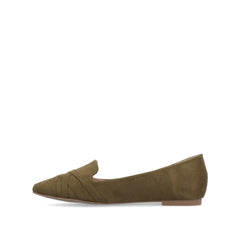 MINDEE Wide Loafer Flats - Olive