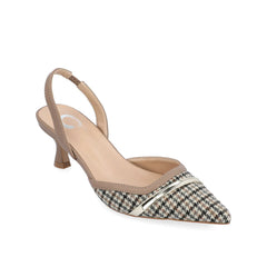 Taupe Houndstooth Tweed