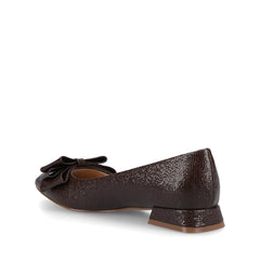 Ophelia Low Block Croco Ballet Flats in Brown Croco