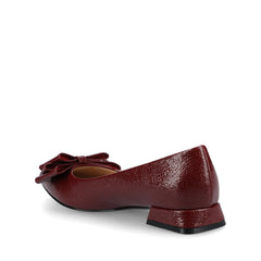 Ophelia Low Block Croco Ballet Flats in Oxblood Croco