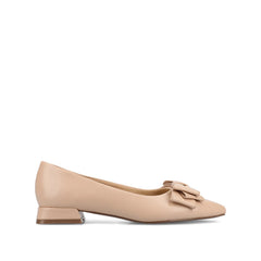 Ophelia Low Block Ballet Flats in Wide Width - Vegan Leather Beige