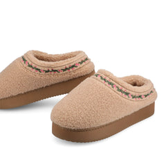 Pallmer Slippers in Faux Shearling - Tan Fleece