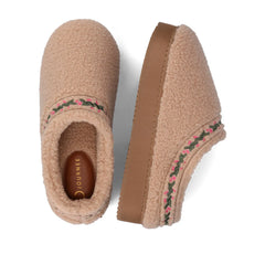 Pallmer Slippers in Faux Shearling - Tan Fleece