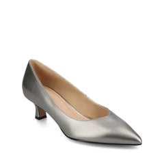 PAMMIE Statement Kitten Heels in Pewter