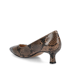 Pammie Statement Kitten Heels in Brown Snake