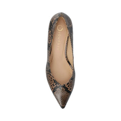 Pammie Statement Kitten Heels in Brown Snake